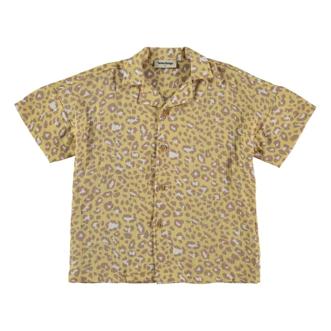 Camicia oversize leopardata | Giallo