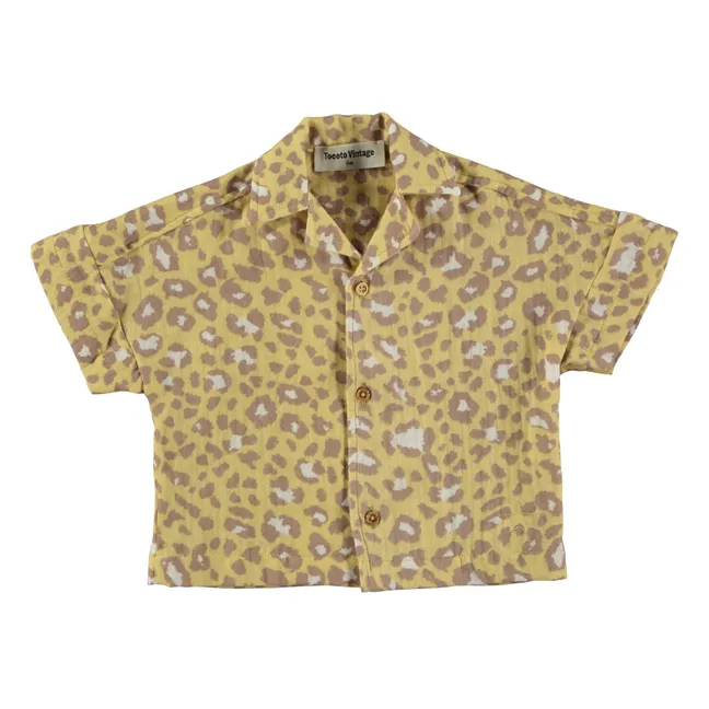 Camicia oversize leopardata per bambini | Giallo