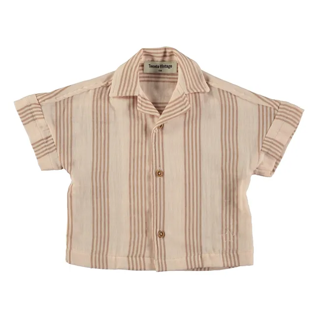 Oversize-Hemd Baby Stripe | Rosa