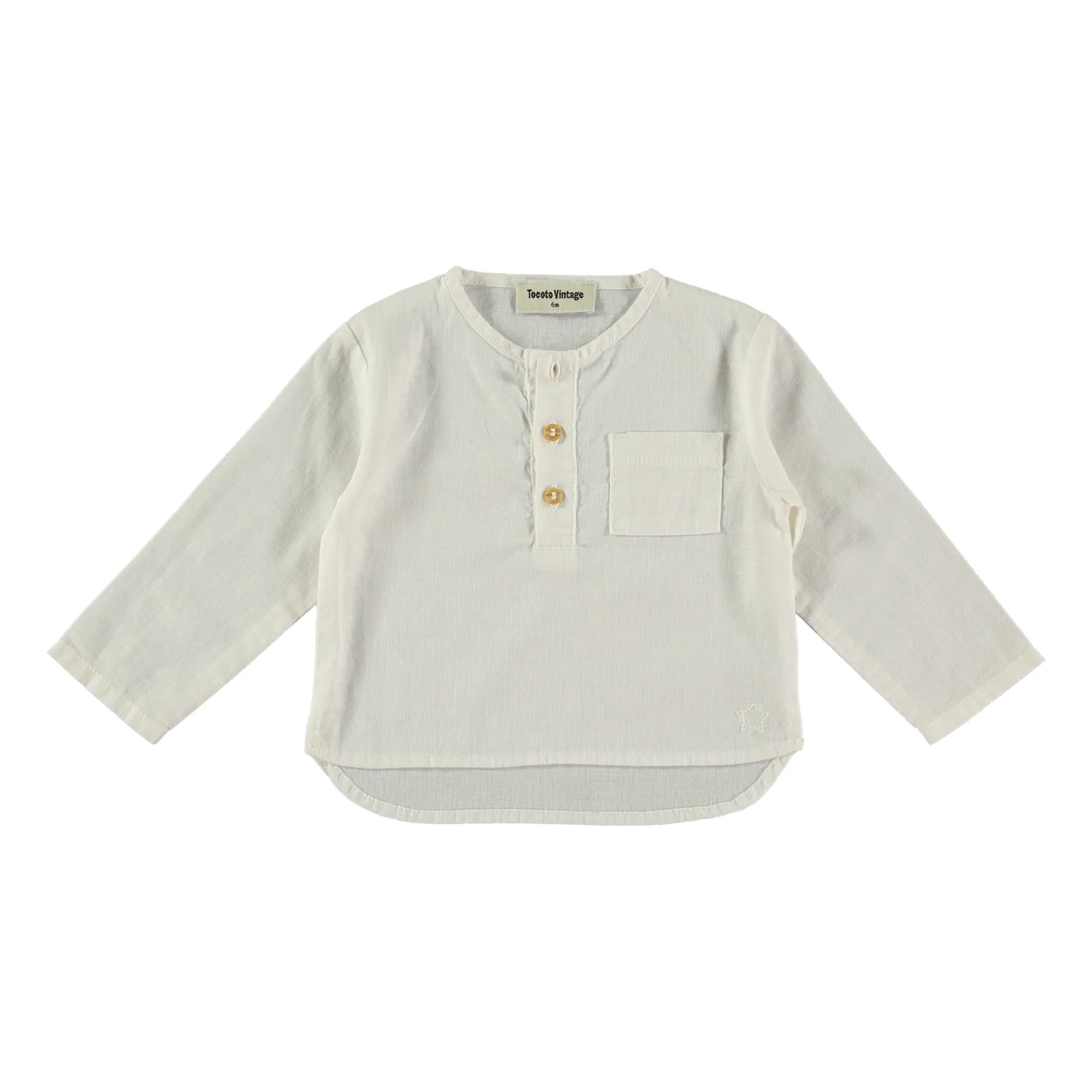 Tocoto Vintage Ecru Baby Mao Collar Shirt
