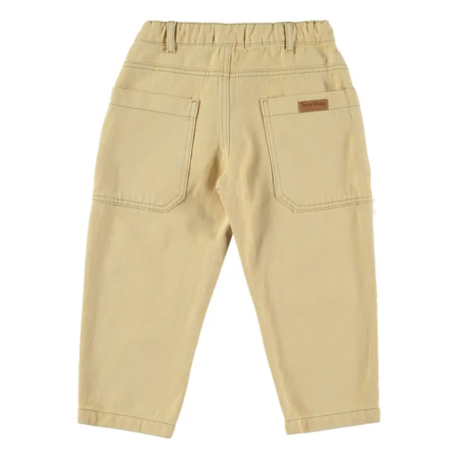 Pantalones Serge de Coton | Amarillo palo