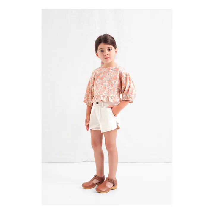 Blusa de flores de manga 3/4 | Rosa- Imagen del producto n°0