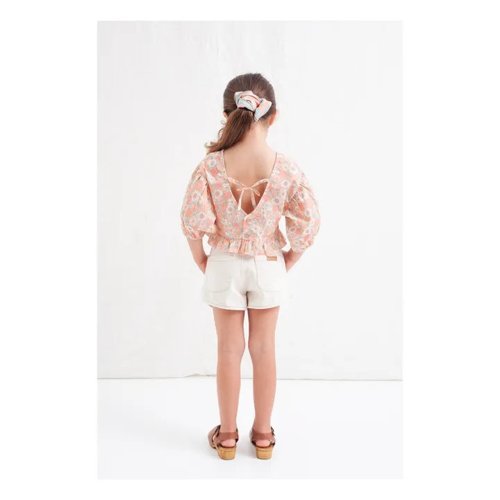 Blusa de flores de manga 3/4 | Rosa- Imagen del producto n°1