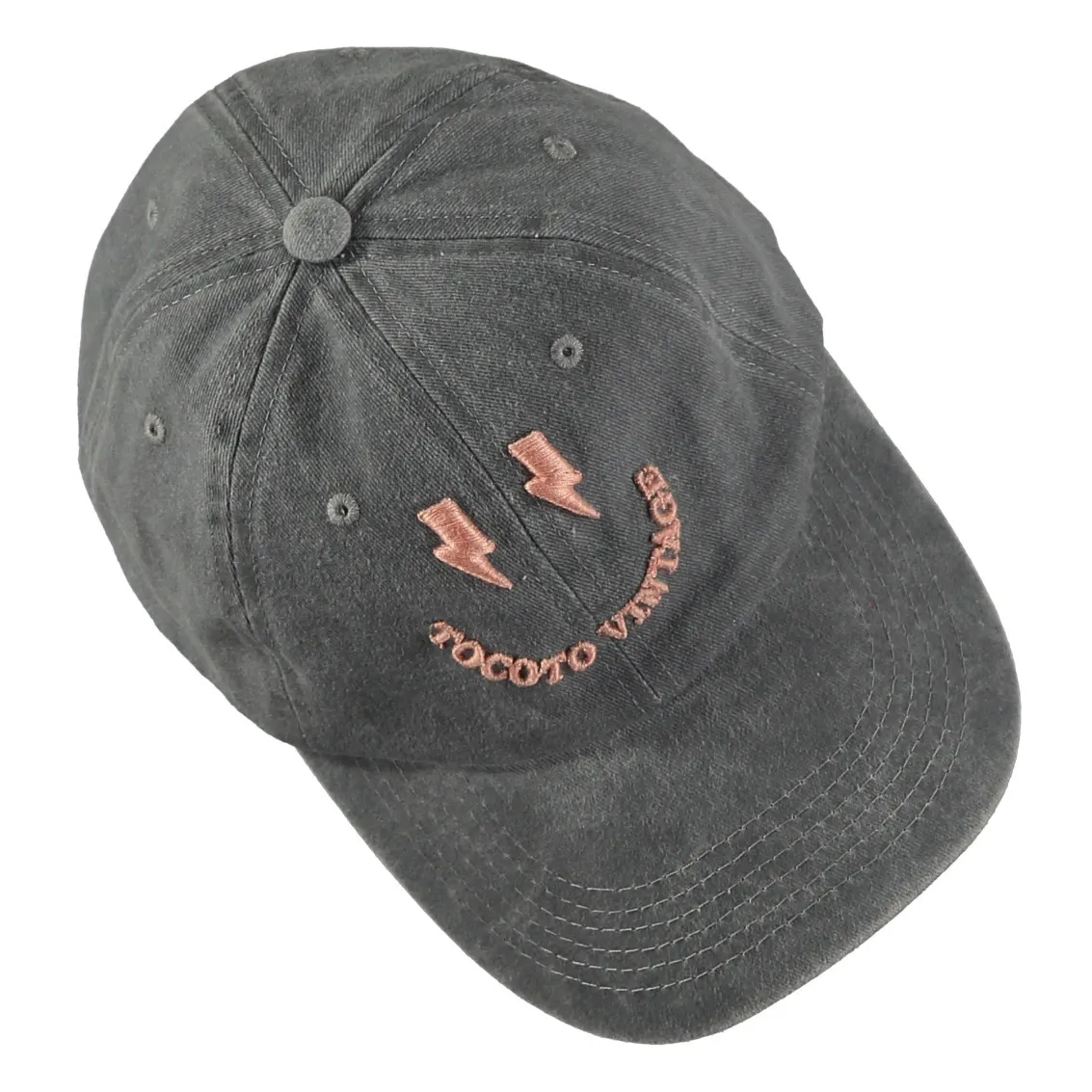 Tocoto Vintage Unisex Kids Charcoal Grey Smiley Cap