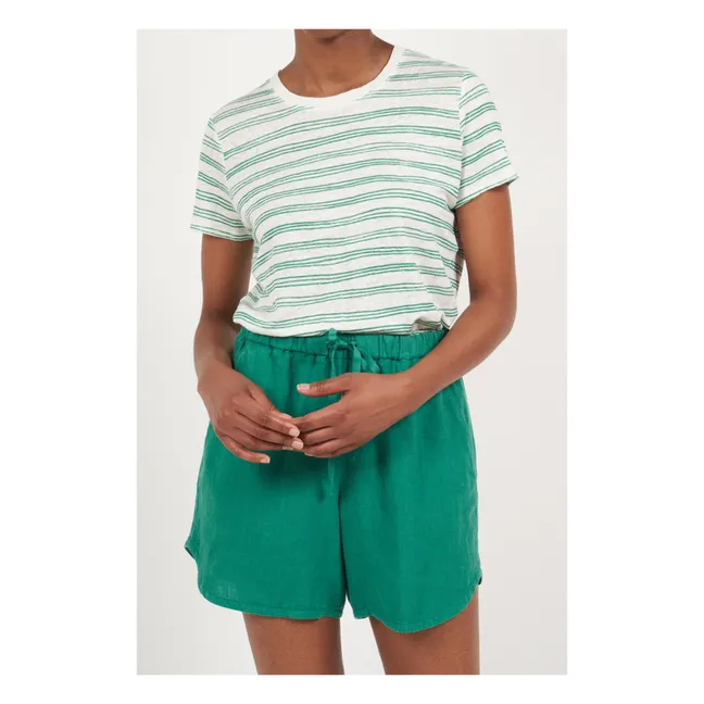 Camiseta Temlane de lino | Verde
