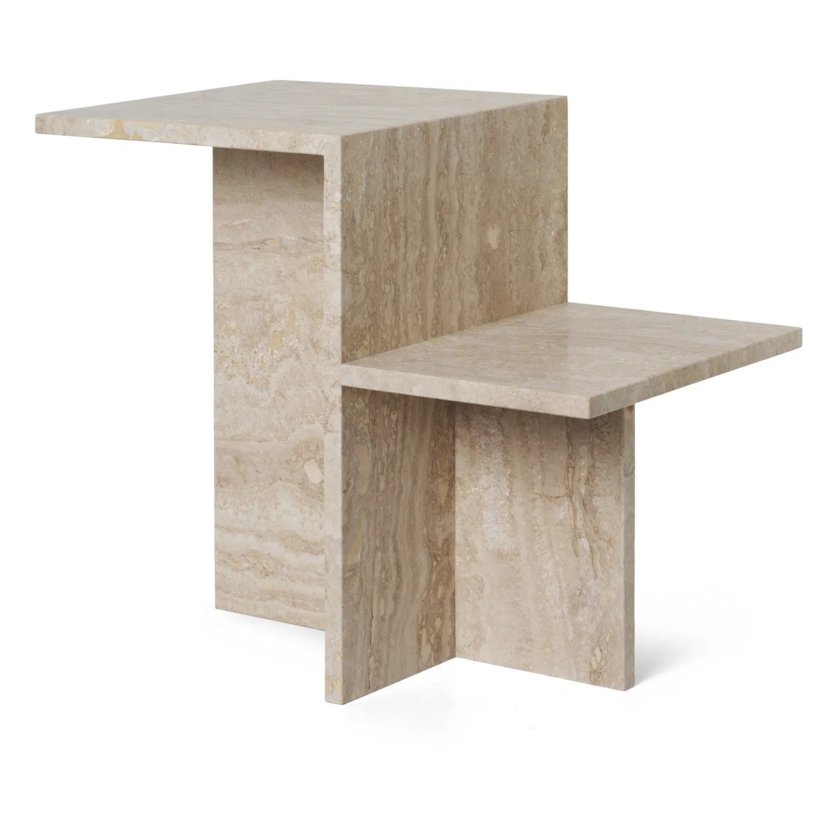 Ferm Living Beige Distinct Travertine Side Table