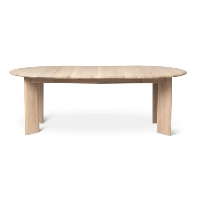 Table Bevel extensible en bois FSC D117-217 cm | Blanc