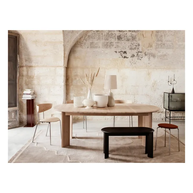 Table Bevel extensible en bois FSC D117-217 cm | Blanc