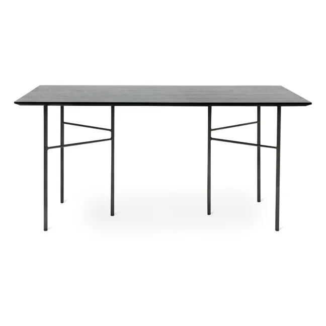 Table rectangulaire Mingle en bois FSC, pieds métal | Noir