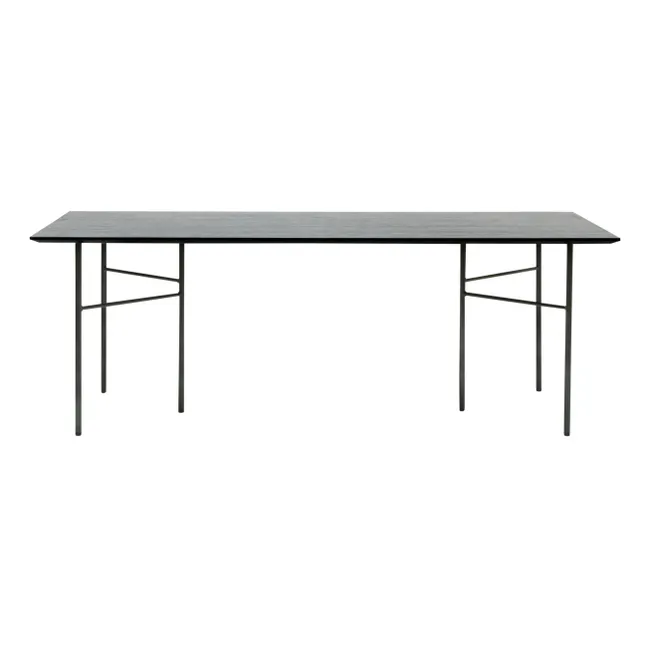 Table rectangulaire Mingle en bois FSC, pieds métal | Noir