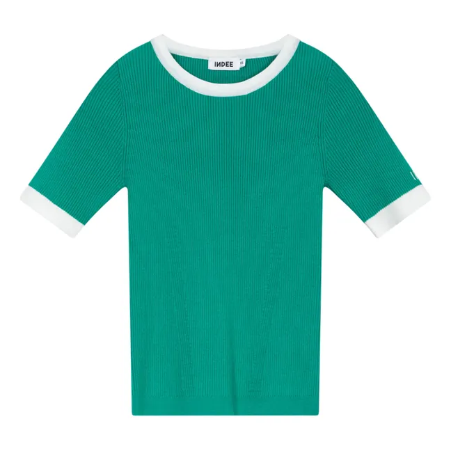 Peking Rippstrick T-Shirt | Grün