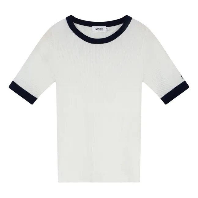 Peking Rippstrick T-Shirt | Weiß