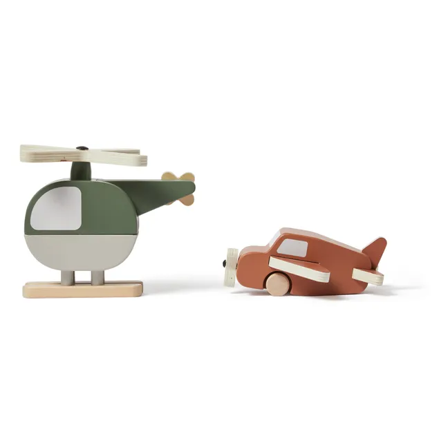 Elicottero e aereo in legno