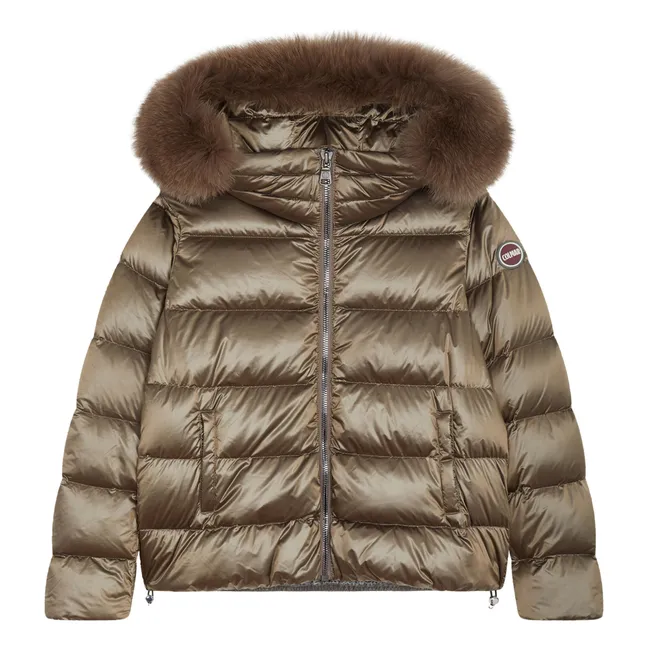 Women's Hooded Padded Puffer Jacket | Coffee