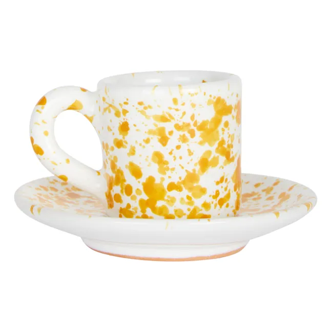 Tasse et sous-tasse Point | Jaune