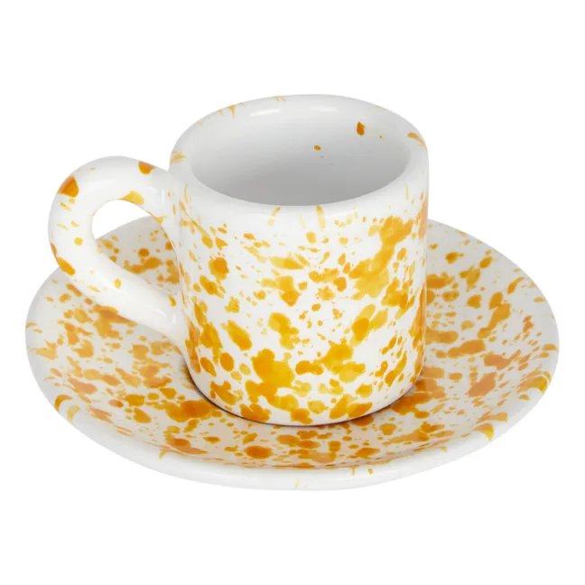 Tasse et sous-tasse Point | Jaune