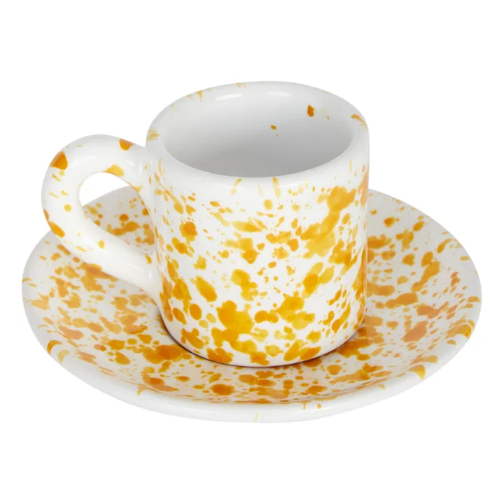 Tasse et sous-tasse Point | Jaune- Image produit n°1