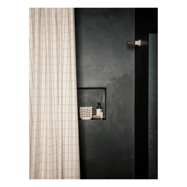 Cortina de ducha Cambray estampado cuadros | Beige