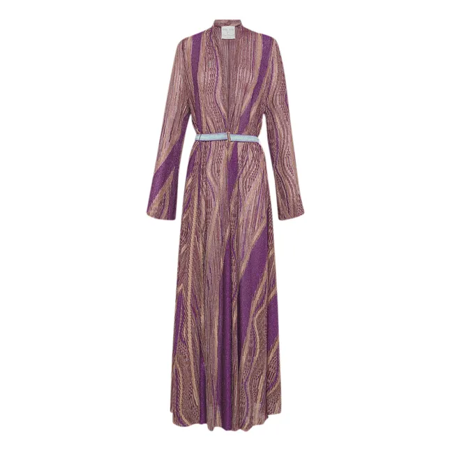 Langes Kleid Metallic | Violett