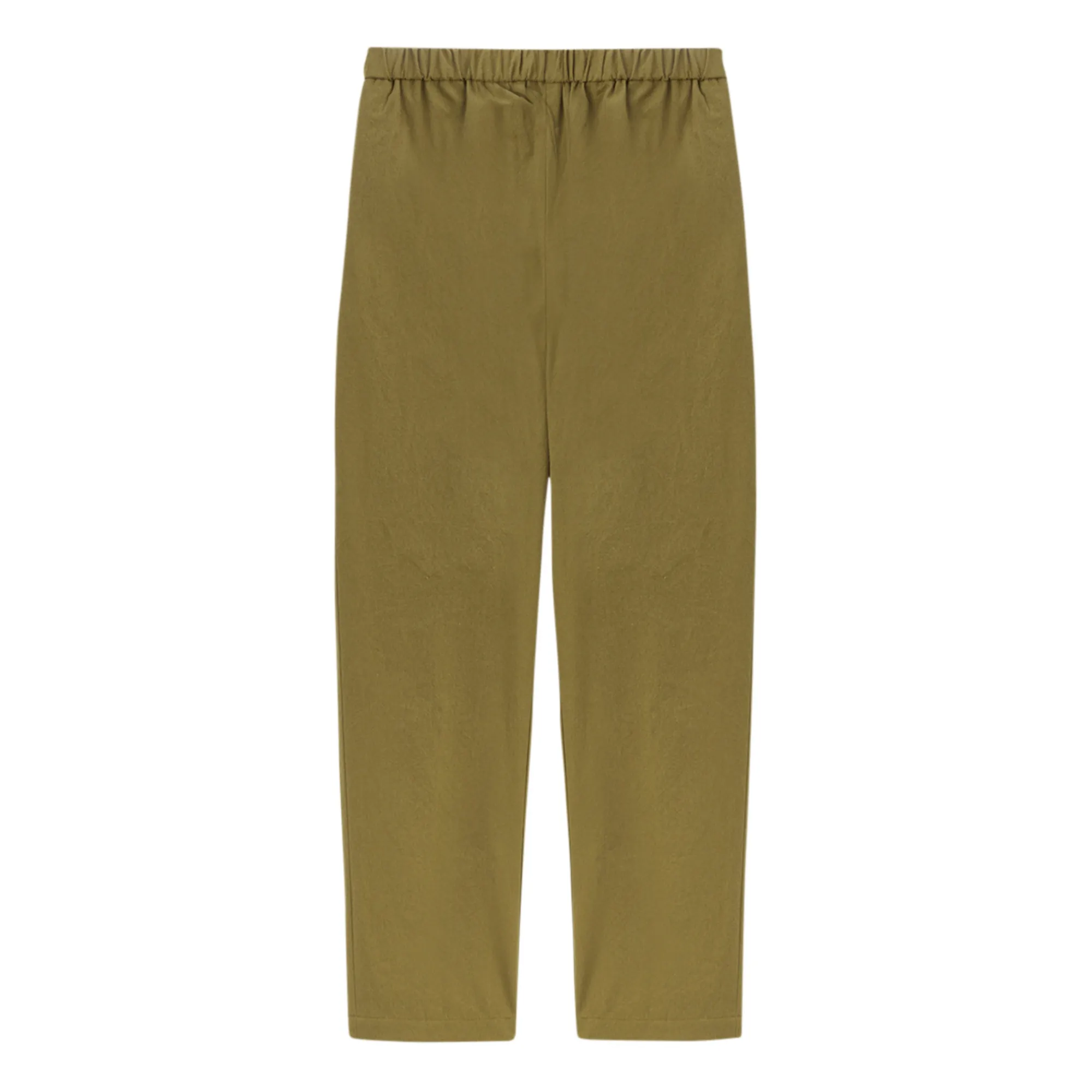 Pomandère Khaki Straight-Leg Elasticated Trousers