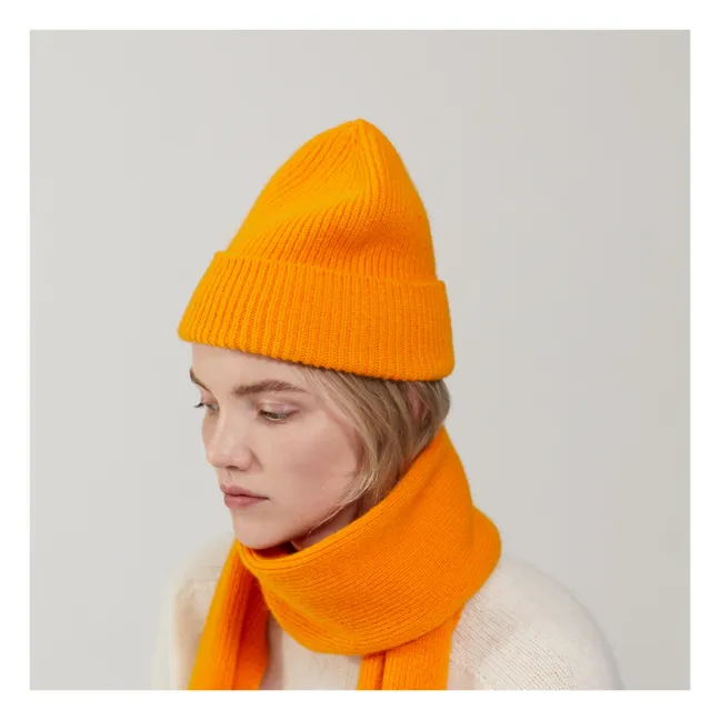 Wool and Angora hat | Orange