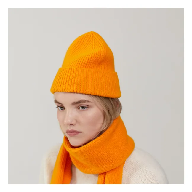 Wool and Angora hat | Orange