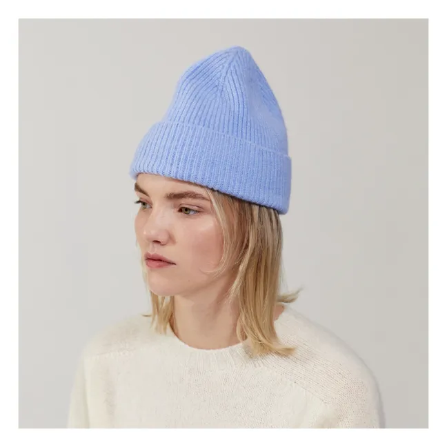 Wool and Angora hat | Light blue