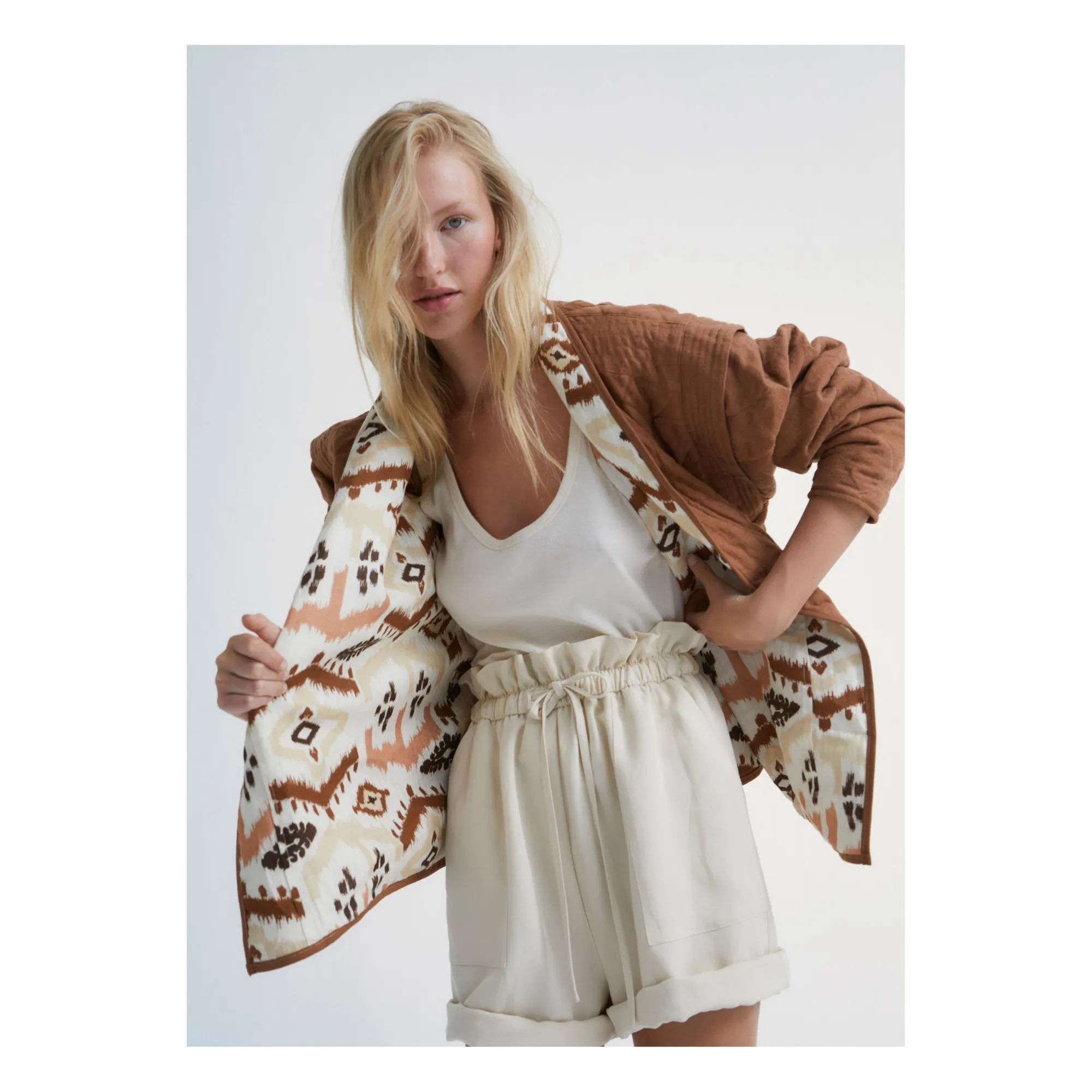 The New Society Women's Brown West Linen Jacket - Collection