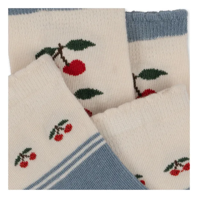 Lote de 2 calcetines de algodón ecológico Cereza | Crudo
