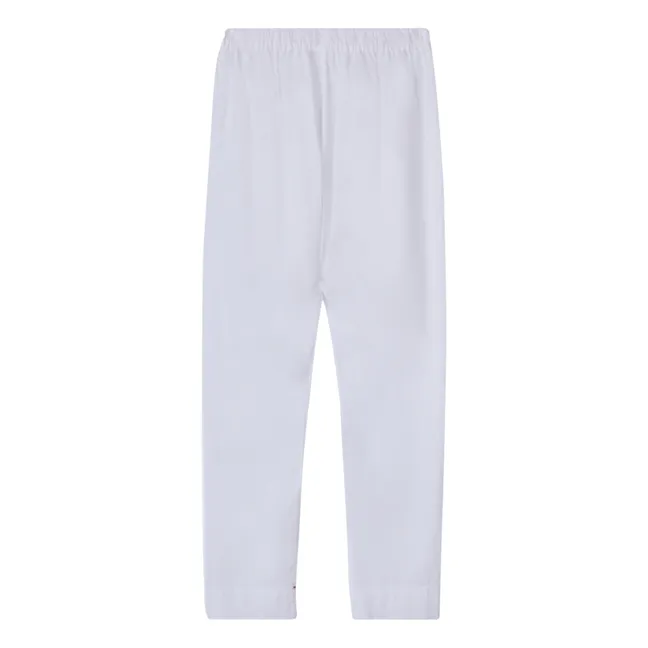 Pantalon Draper Popeline de Coton | Blanc