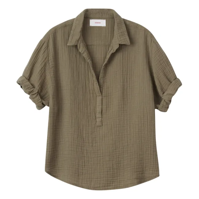 Cruz Gaze-Bluse aus Baumwolle | Khaki