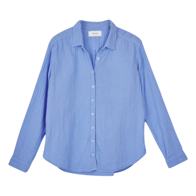Camicia scout in garza di cotone | Blu
