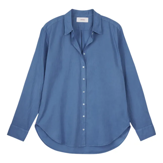 Camisa Beau Popeline de Coton | Azul Pavo Real