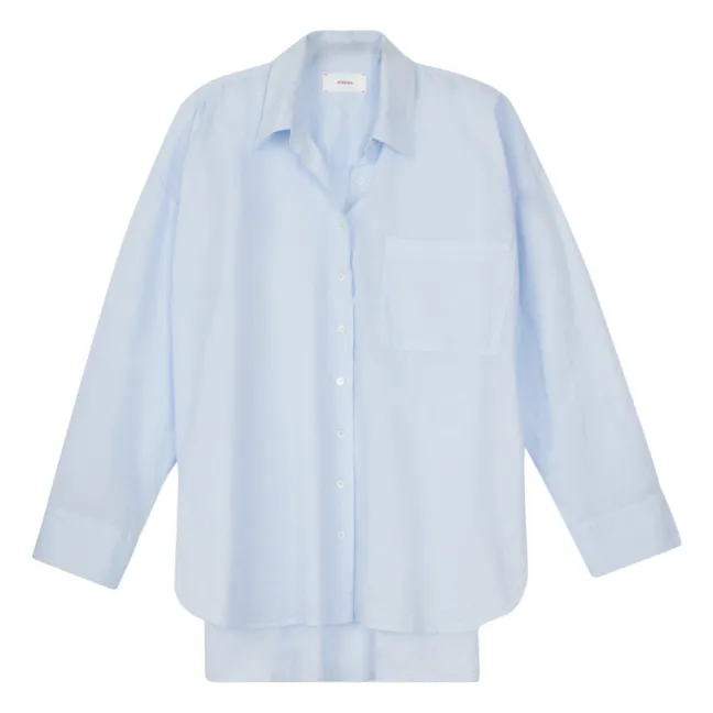 Camisa Sydney de popelina de algodón | Azul Cielo