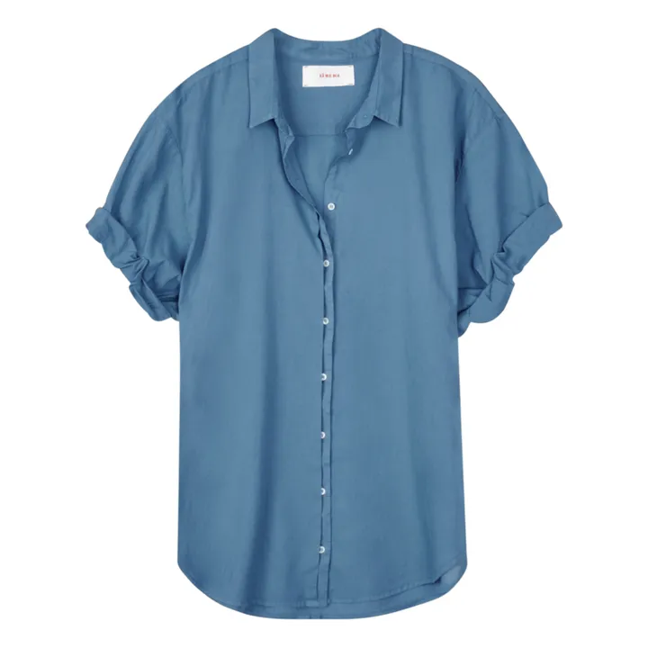 Chemise Channing Popeline de Coton | Bleu paon- Image produit n°0