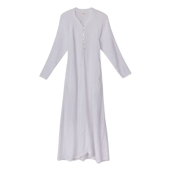 Robe Tabitha Gaze de Coton | Blanc- Image produit n°0