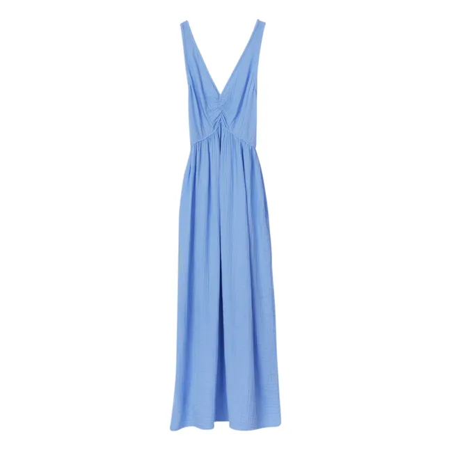 Faedra Cotton Gauze Dress | Blue