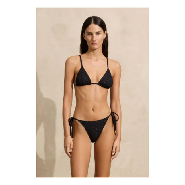 Thong Embroidery Brief | Black