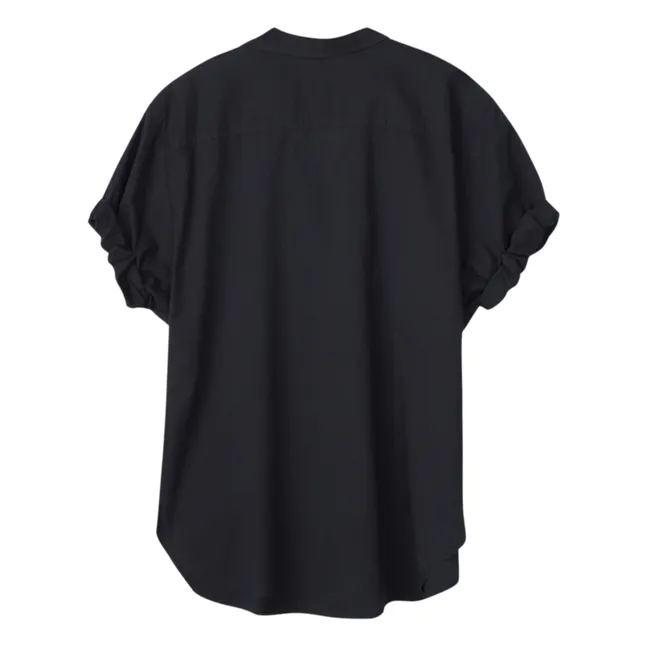 Camisa Channing de popelina de algodón | Negro