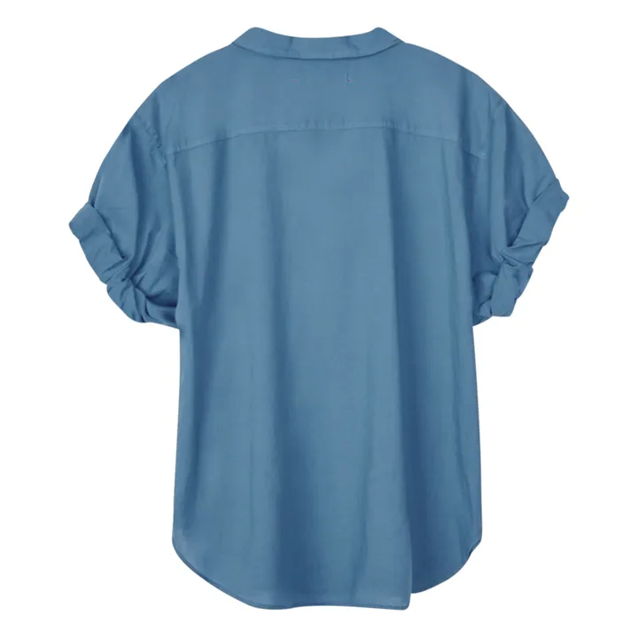 Chemise Channing Popeline de Coton | Bleu paon- Image produit n°1