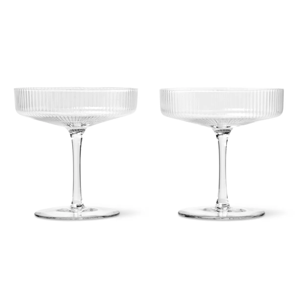 Ferm Living Transparent Ripple Champagne Glass - Set Of 2