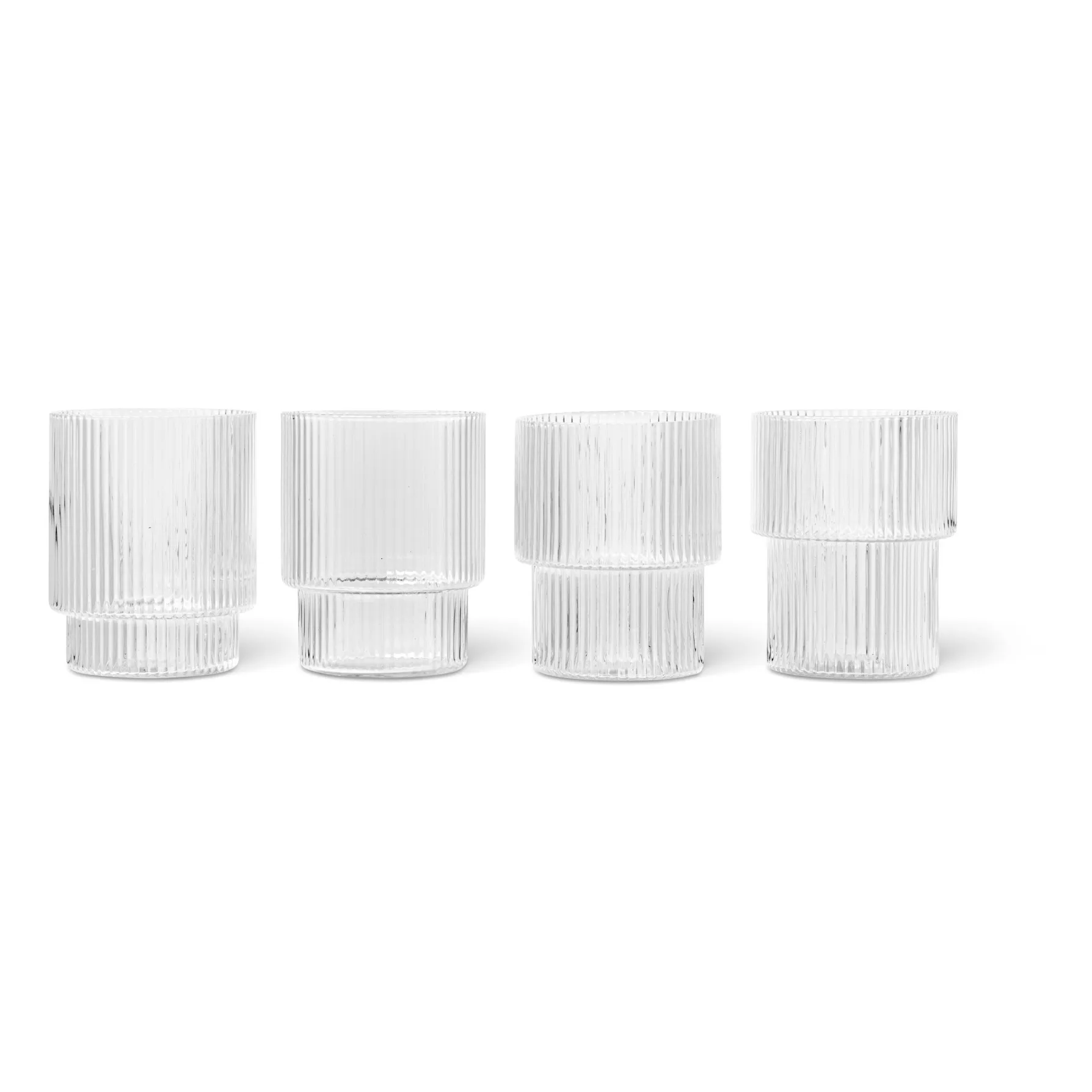 Ferm Living Transparent Ripple Glasses - Set Of 4