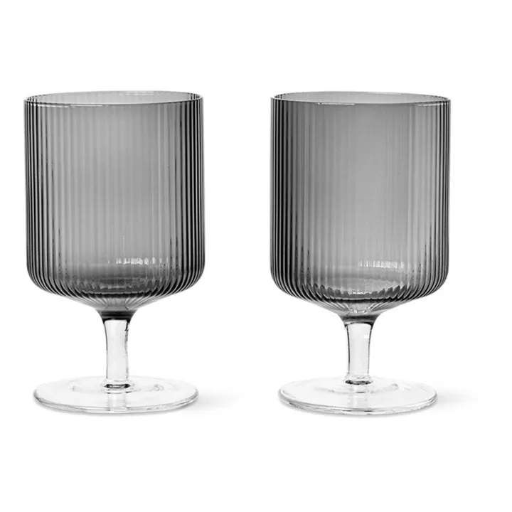 Verres à vin Ripple - Set de 2 | Gris- Image produit n°0