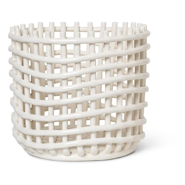 Korb aus Keramik | Weiß