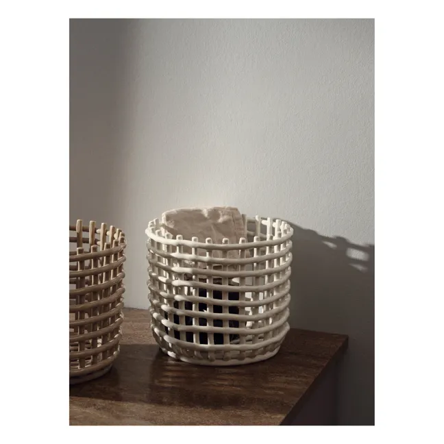 Korb aus Keramik | Weiß