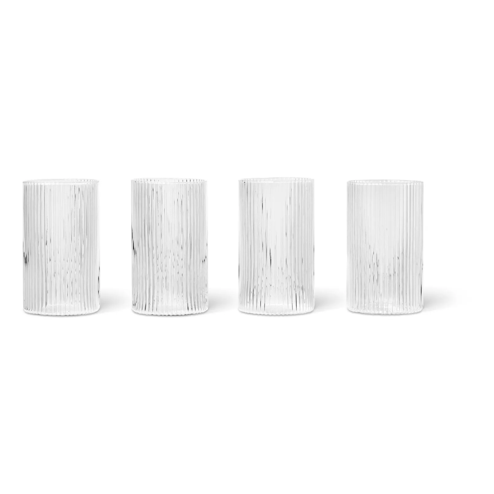 Ferm Living Transparent Ripple Glass - Set Of 4