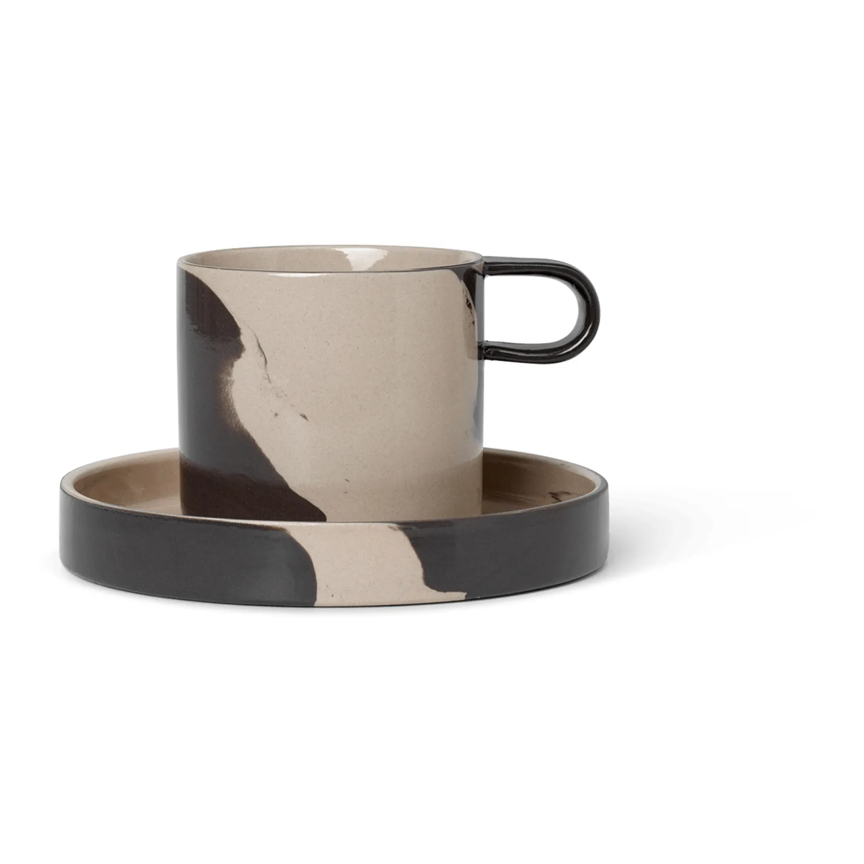 Ferm Living Grey Inlay Cup With Saucer
