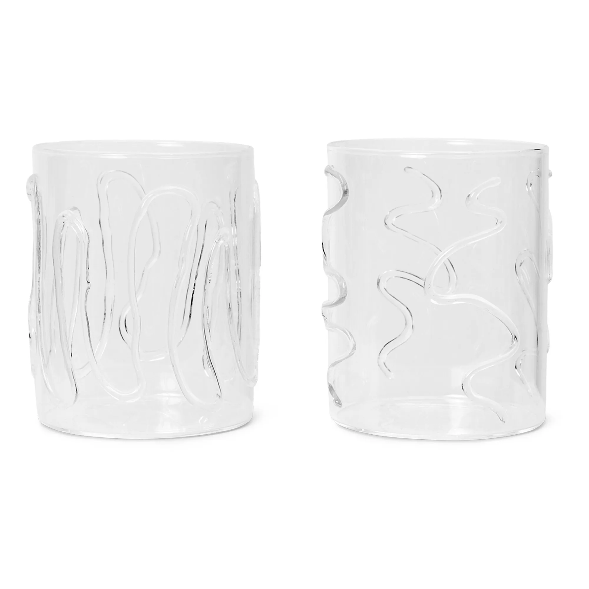 Ferm Living Transparent Doodle Glasses - Set Of 2