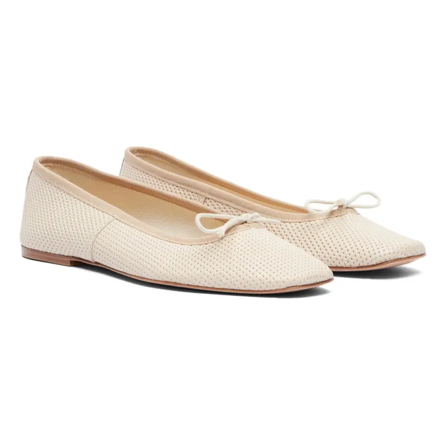 Ballerinas Leah Perforated Effect Leather | Beige