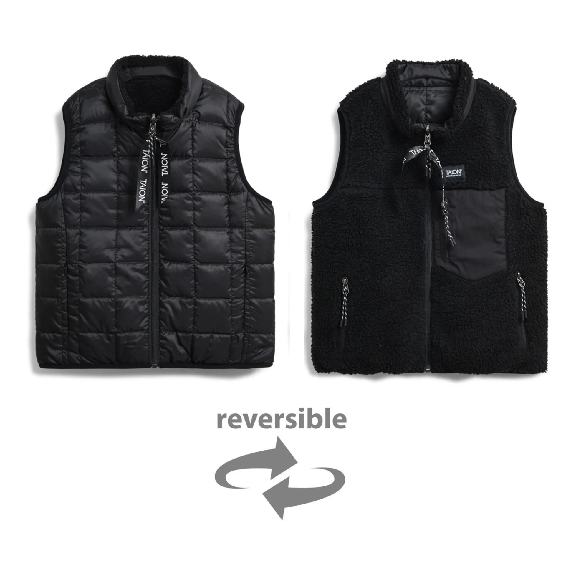 Taion Black Down X Boa Mountain Reversible Sleeveless Jacket